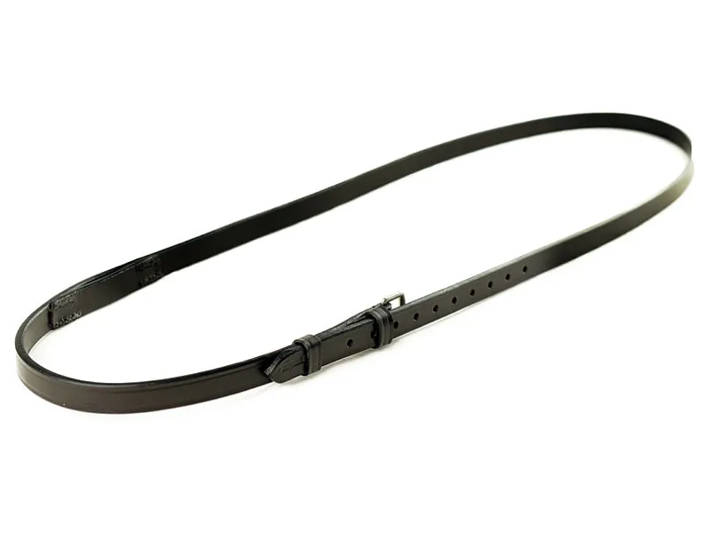English Leather Neck Strap - With Loop for Martingale - Black-1